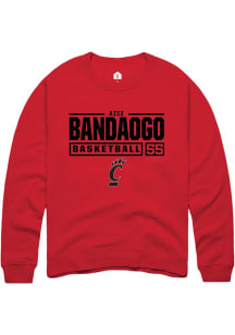 Aziz Bandaogo Rally Mens Red Cincinnati Bearcats NIL Stacked Box Crew Sweatshirt