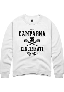 Calli Campagna Rally Mens White Cincinnati Bearcats NIL Sport Icon Crew Sweatshirt