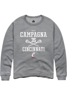 Calli Campagna Rally Mens Graphite Cincinnati Bearcats NIL Sport Icon Crew Sweatshirt