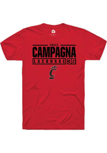 Calli Campagna Red Cincinnati Bearcats NIL Stacked Box Short Sleeve T Shirt