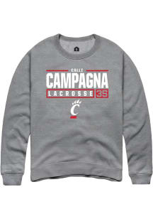 Calli Campagna Rally Mens Graphite Cincinnati Bearcats NIL Stacked Box Crew Sweatshirt