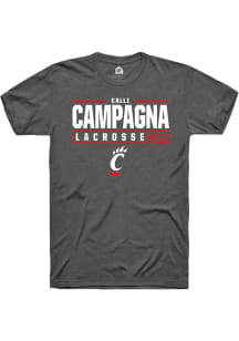 Calli Campagna Dark Grey Cincinnati Bearcats NIL Stacked Box Short Sleeve T Shirt