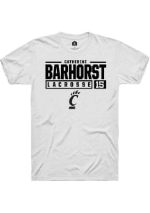 Catherine Barhorst White Cincinnati Bearcats NIL Stacked Box Short Sleeve T Shirt