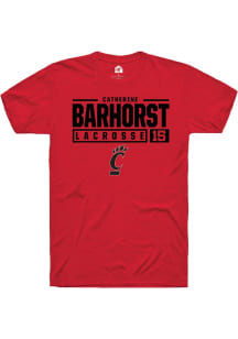 Catherine Barhorst Red Cincinnati Bearcats NIL Stacked Box Short Sleeve T Shirt