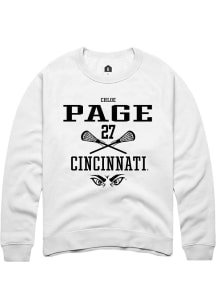 Chloe Page Rally Mens White Cincinnati Bearcats NIL Sport Icon Crew Sweatshirt