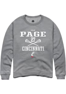 Chloe Page Rally Mens Graphite Cincinnati Bearcats NIL Sport Icon Crew Sweatshirt