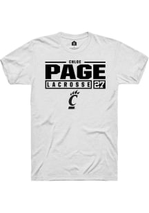 Chloe Page White Cincinnati Bearcats NIL Stacked Box Short Sleeve T Shirt