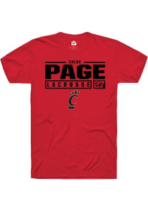 Chloe Page Red Cincinnati Bearcats NIL Stacked Box Short Sleeve T Shirt