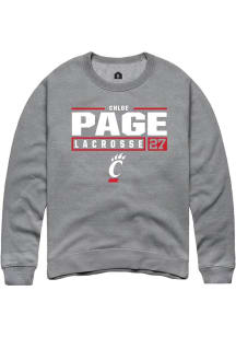 Chloe Page Rally Mens Graphite Cincinnati Bearcats NIL Stacked Box Crew Sweatshirt