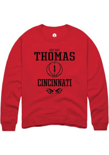 Day Day Thomas Rally Mens Red Cincinnati Bearcats NIL Sport Icon Crew Sweatshirt