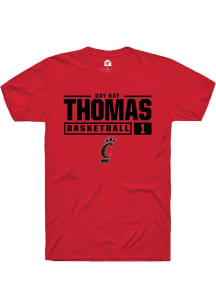 Day Day Thomas Red Cincinnati Bearcats NIL Stacked Box Short Sleeve T Shirt