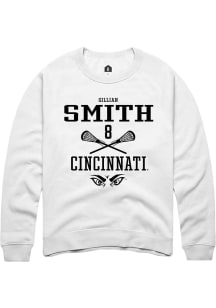 Gillian Smith Rally Mens White Cincinnati Bearcats NIL Sport Icon Crew Sweatshirt