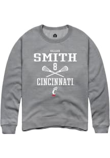 Gillian Smith Rally Mens Graphite Cincinnati Bearcats NIL Sport Icon Crew Sweatshirt