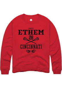 gracie ethem Rally Mens Red Cincinnati Bearcats NIL Sport Icon Crew Sweatshirt