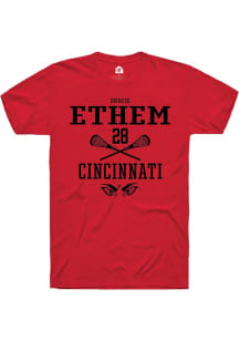 gracie ethem Red Cincinnati Bearcats NIL Sport Icon Short Sleeve T Shirt