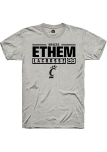 gracie ethem Ash Cincinnati Bearcats NIL Stacked Box Short Sleeve T Shirt