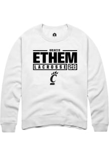 gracie ethem Rally Mens White Cincinnati Bearcats NIL Stacked Box Crew Sweatshirt