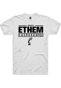 gracie ethem White Cincinnati Bearcats NIL Stacked Box Short Sleeve T Shirt