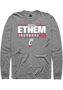 gracie ethem Rally Mens Graphite Cincinnati Bearcats NIL Stacked Box Tee