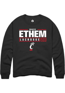 gracie ethem Rally Mens Black Cincinnati Bearcats NIL Stacked Box Crew Sweatshirt