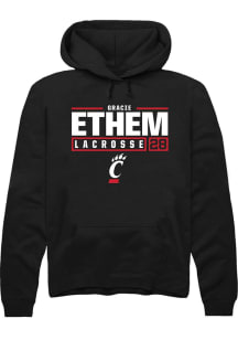 gracie ethem Rally Mens Black Cincinnati Bearcats NIL Stacked Box Hooded Sweatshirt