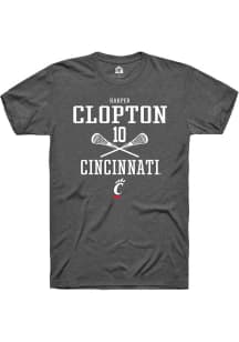 Harper Clopton Dark Grey Cincinnati Bearcats NIL Sport Icon Short Sleeve T Shirt