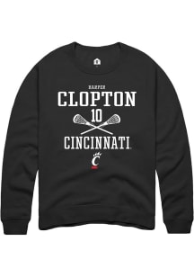 Harper Clopton Rally Mens Black Cincinnati Bearcats NIL Sport Icon Crew Sweatshirt