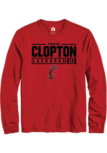 Harper Clopton Rally Mens Red Cincinnati Bearcats NIL Stacked Box Tee