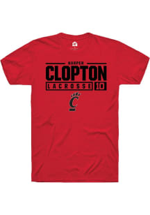 Harper Clopton Red Cincinnati Bearcats NIL Stacked Box Short Sleeve T Shirt