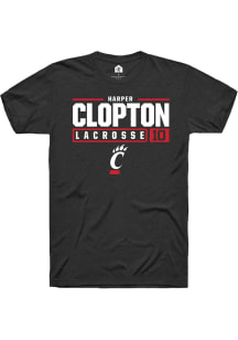 Harper Clopton Black Cincinnati Bearcats NIL Stacked Box Short Sleeve T Shirt