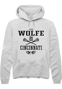 Lexie Wolfe Rally Mens White Cincinnati Bearcats NIL Sport Icon Hooded Sweatshirt
