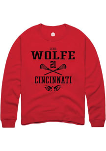 Lexie Wolfe Rally Mens Red Cincinnati Bearcats NIL Sport Icon Crew Sweatshirt
