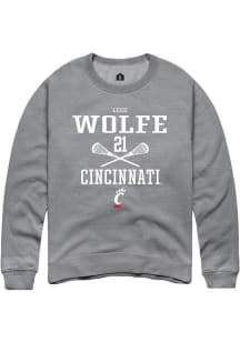 Lexie Wolfe Rally Mens Graphite Cincinnati Bearcats NIL Sport Icon Crew Sweatshirt