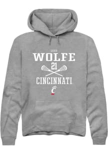 Lexie Wolfe Rally Mens Graphite Cincinnati Bearcats NIL Sport Icon Hooded Sweatshirt