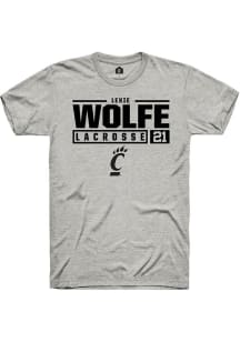 Lexie Wolfe Ash Cincinnati Bearcats NIL Stacked Box Short Sleeve T Shirt