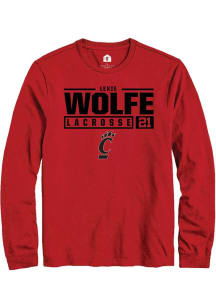 Lexie Wolfe Rally Mens Red Cincinnati Bearcats NIL Stacked Box Tee