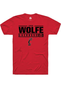 Lexie Wolfe Red Cincinnati Bearcats NIL Stacked Box Short Sleeve T Shirt