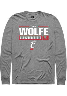 Lexie Wolfe Rally Mens Graphite Cincinnati Bearcats NIL Stacked Box Tee