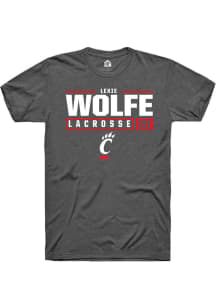 Lexie Wolfe Dark Grey Cincinnati Bearcats NIL Stacked Box Short Sleeve T Shirt