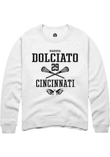 Marissa Dolciato Rally Mens White Cincinnati Bearcats NIL Sport Icon Crew Sweatshirt