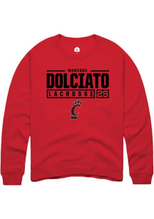 Marissa Dolciato Rally Mens Red Cincinnati Bearcats NIL Stacked Box Crew Sweatshirt