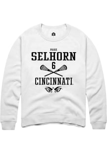 Paige Selhorn Rally Mens White Cincinnati Bearcats NIL Sport Icon Crew Sweatshirt