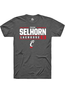 Paige Selhorn Dark Grey Cincinnati Bearcats NIL Stacked Box Short Sleeve T Shirt