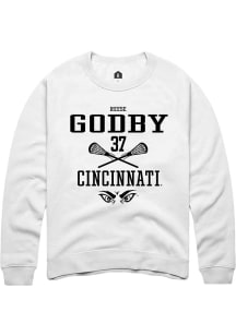Reese Godby Rally Mens White Cincinnati Bearcats NIL Sport Icon Crew Sweatshirt