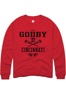 Reese Godby Rally Mens Red Cincinnati Bearcats NIL Sport Icon Crew Sweatshirt