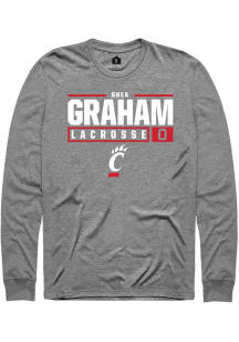Shea Graham Rally Mens Graphite Cincinnati Bearcats NIL Stacked Box Tee