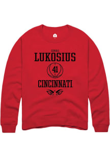 Simas Lukosius Rally Mens Red Cincinnati Bearcats NIL Sport Icon Crew Sweatshirt