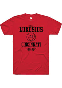 Simas Lukosius Red Cincinnati Bearcats NIL Sport Icon Short Sleeve T Shirt