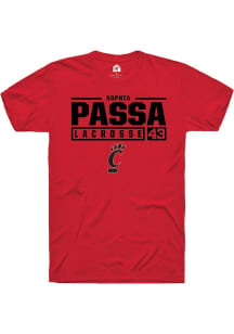 Sophia Passa Red Cincinnati Bearcats NIL Stacked Box Short Sleeve T Shirt