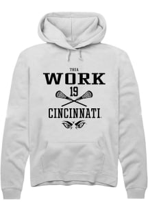 Thea Work Rally Mens White Cincinnati Bearcats NIL Sport Icon Hooded Sweatshirt